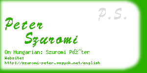 peter szuromi business card
